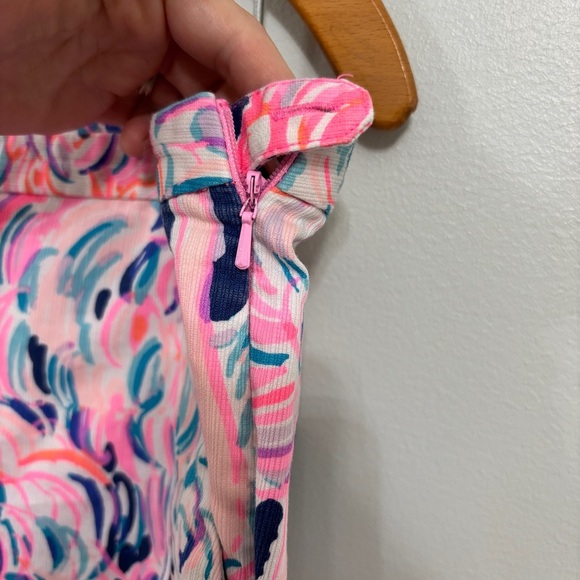 Lilly Pulitzer scalloped Shorts blue pink size 12 - Picture 4 of 8